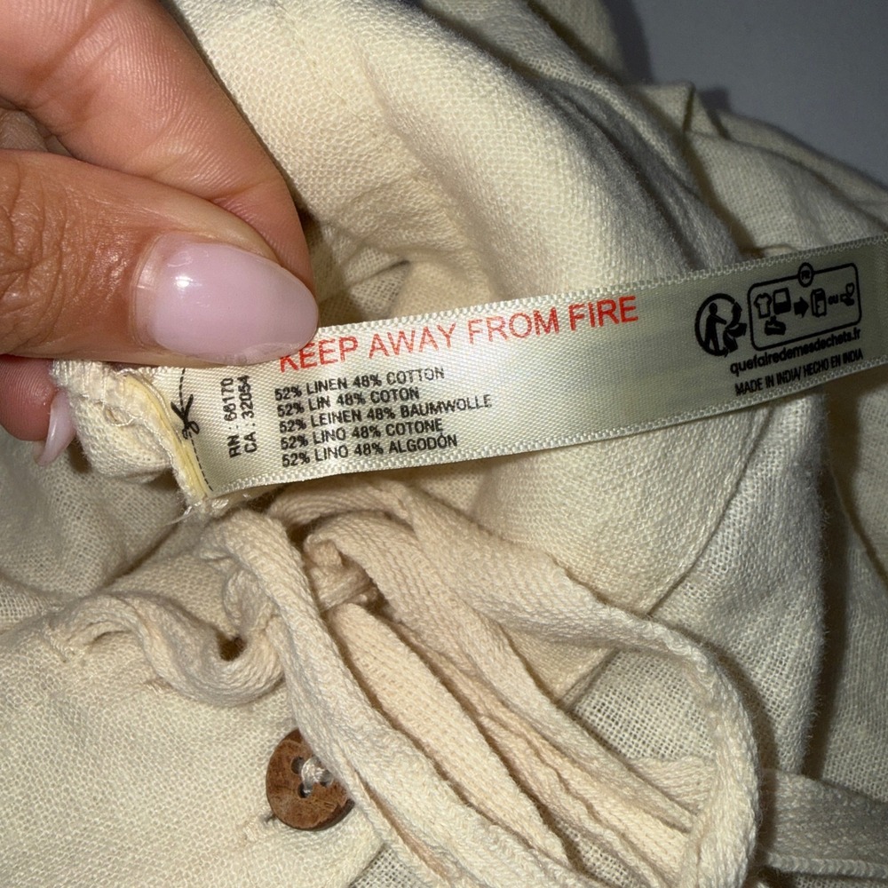 Nwt Free People Yellow Linen Blend Pleated Drawstring Shorts Relaxed Fit XS TP - Picture 6 of 8